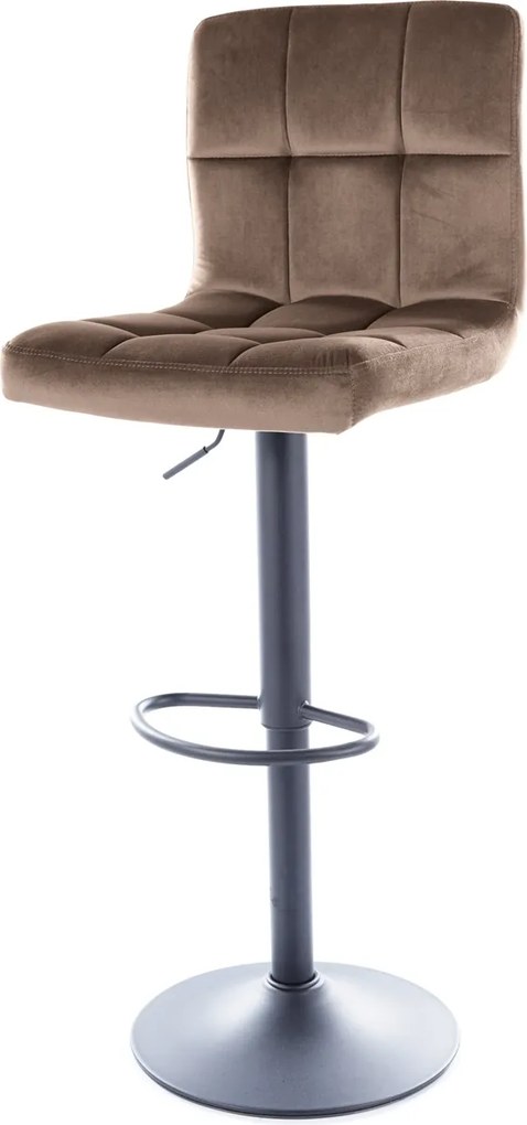 Regulowany hoker z welurowym siedziskiem pikowanym C105 Velvet