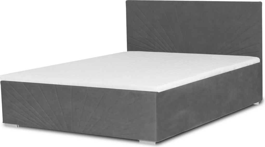 Łóżko OLEG 120x200 cm Ciemny szary Z materacem