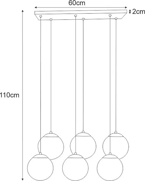 Lampa wisząca nad stół szklane kule - S763-Lokia