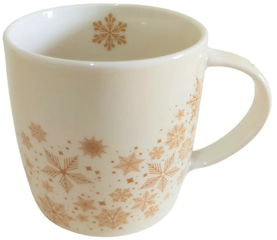 Home Elements Kubek porcelanowy z motywem świątecznym Płatki śniegu 300 ml w pudełku upominkowym