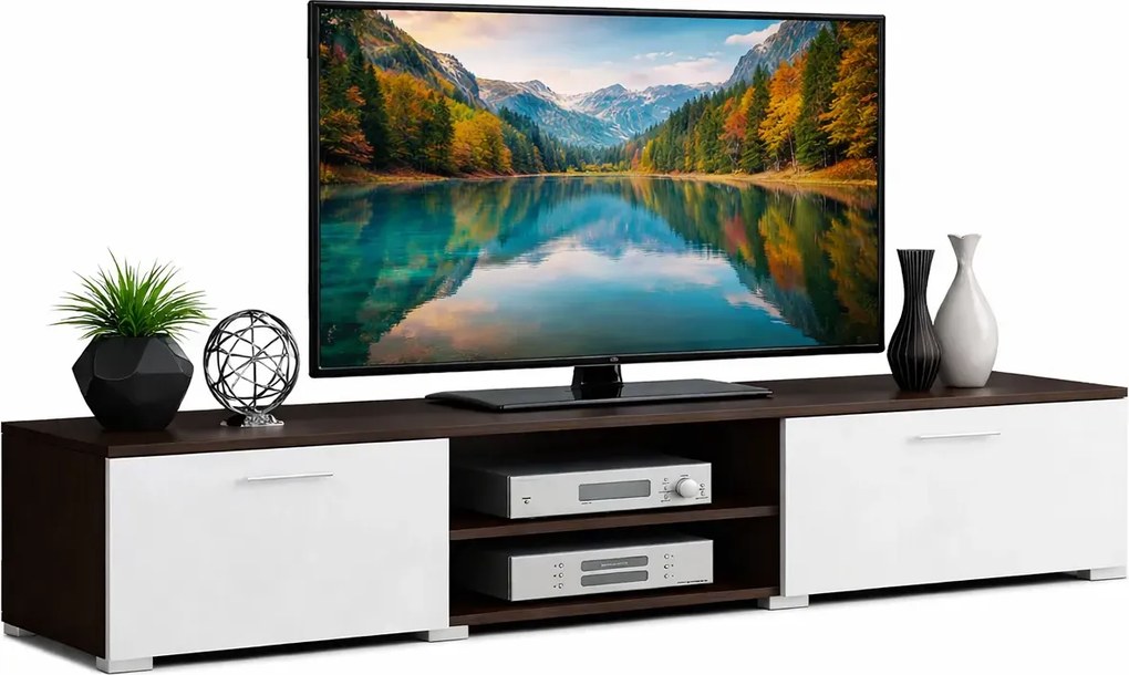 Szafka RTV - biała + wenge T8-R90