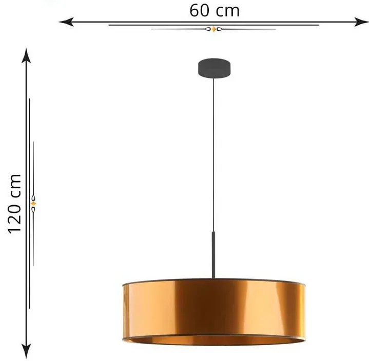 Miedziany okrągły żyrandol nad stół 60 cm - EX874 Wezen 4X