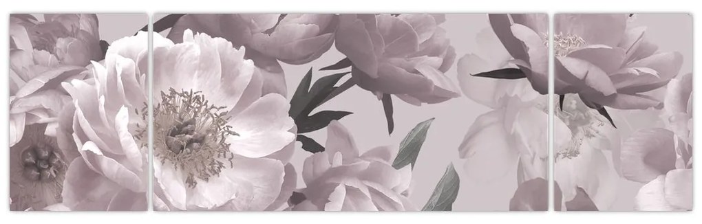 Obraz - Vintage kwiaty piwonii (170x50 cm)