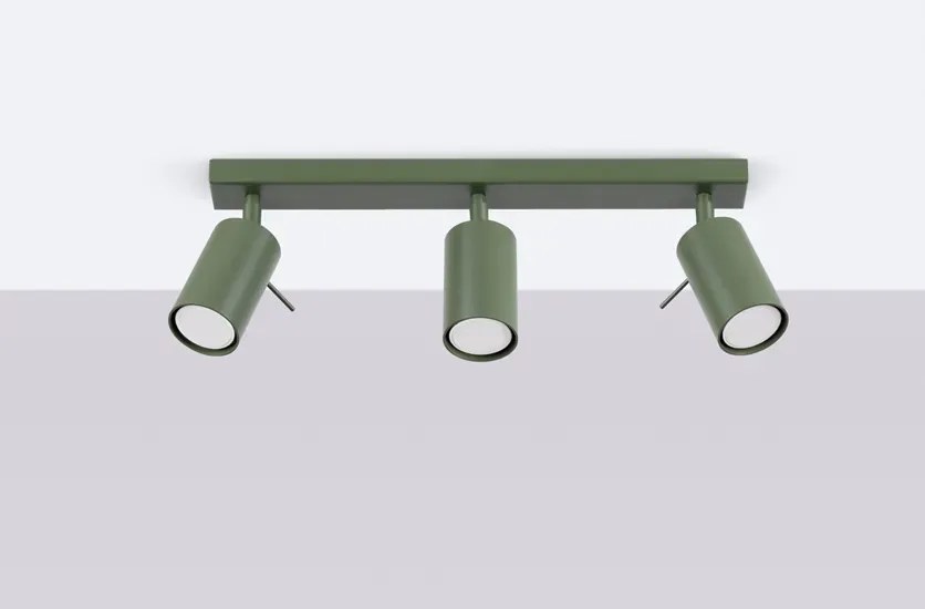 Zielona potrójna lampa sufitowa w loftowym stylu - M064-Nona