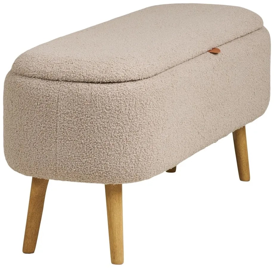 Beżowa ławka z materiału bouclé Harlow – House Nordic