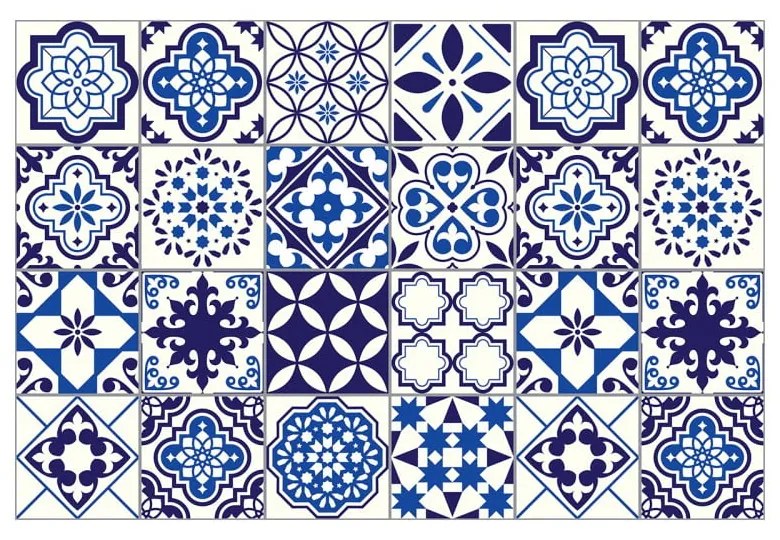 Zestaw 24 naklejek ściennych Ambiance Decals Tiles Eusebio, 10x10 cm