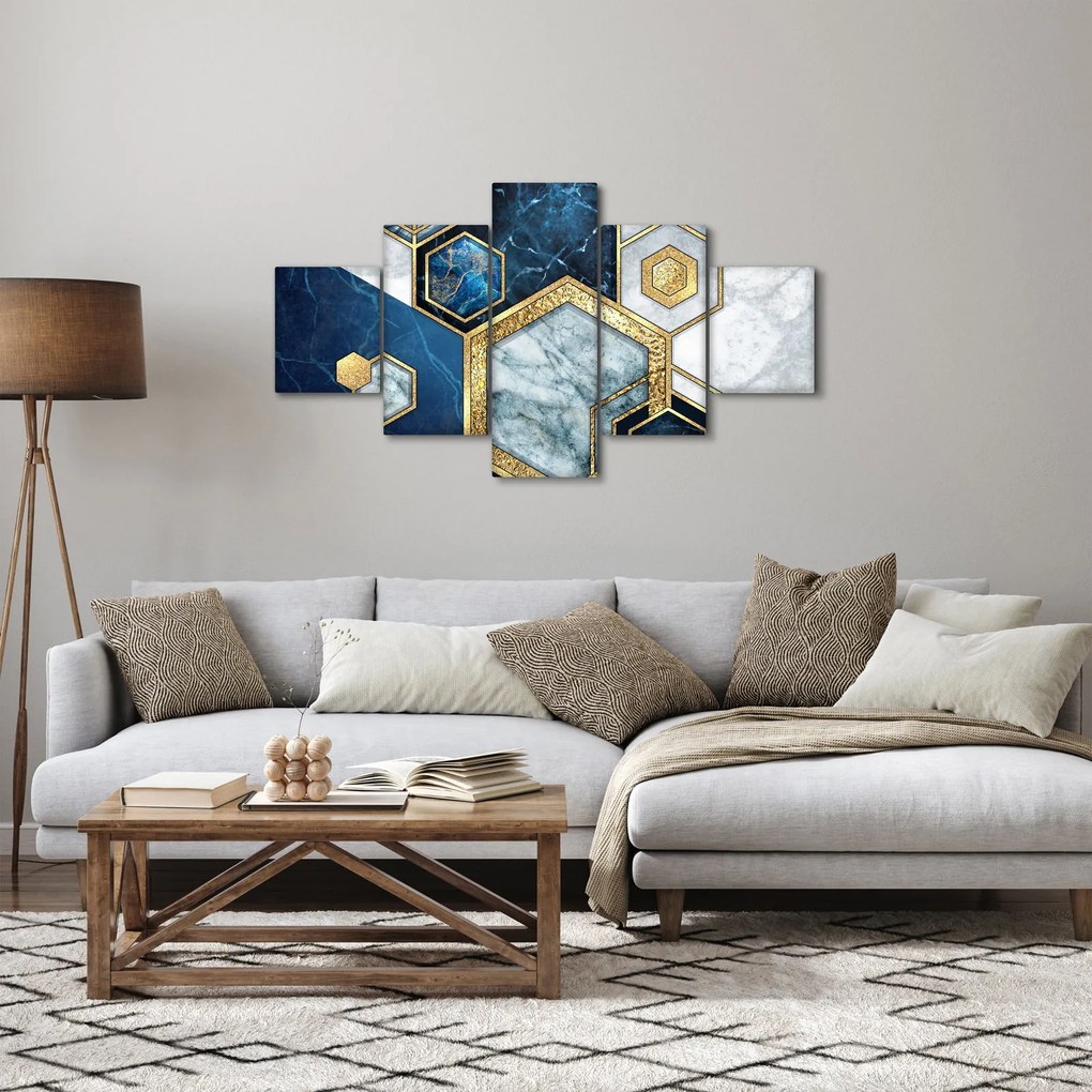 Obraz - Marmurowe sześciokąty (125x70 cm)