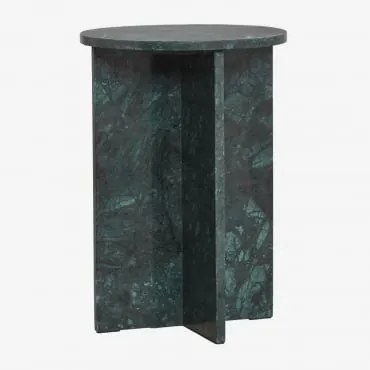 Zestaw 2 Okrągłych Stolików Nocnych Ø35 Cm Z Marmuru Mencia Zielony Marmur - Sklum