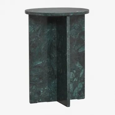 Zestaw 2 Stolików Nocnych Ø35 Cm Z Marmuru Mencia Zielony Marmur Udaipur - Sklum