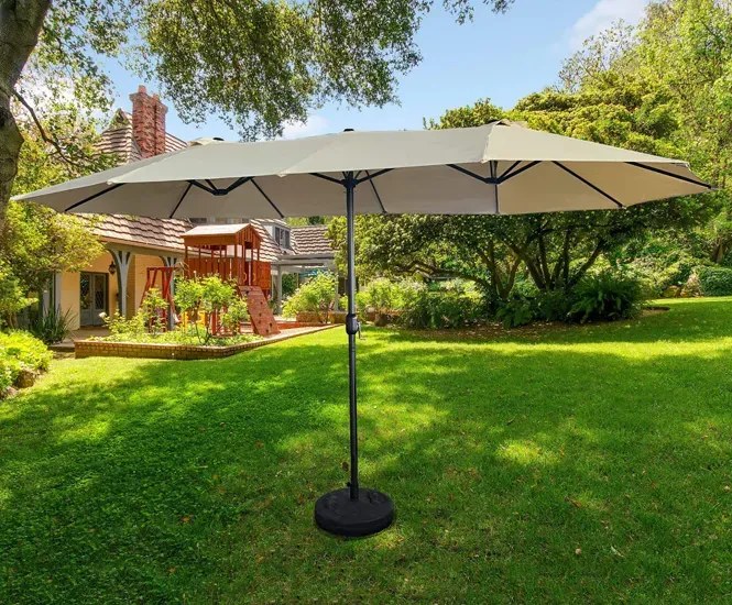 Potrójny beżowy parasol do ogrodu R5-D61