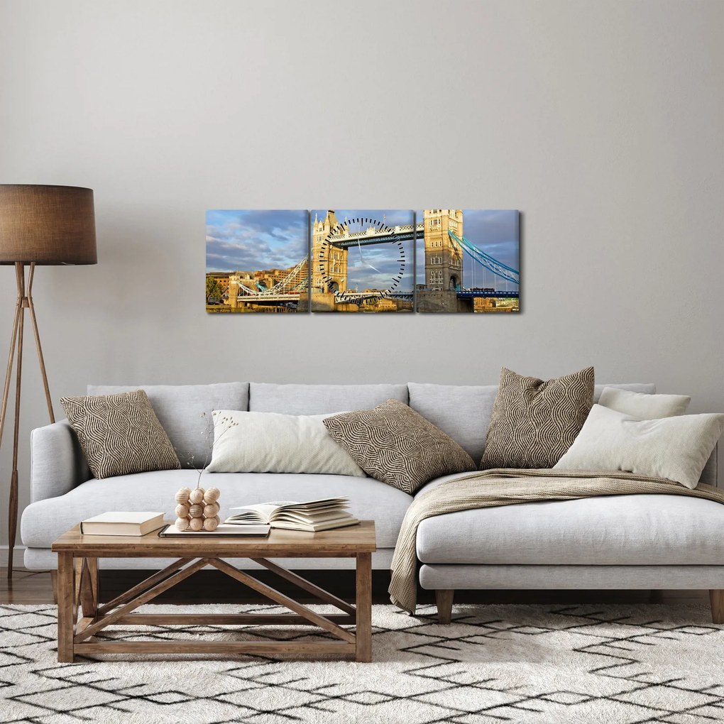 Obraz - Tower Bridge (z zegarem) (90x30 cm)