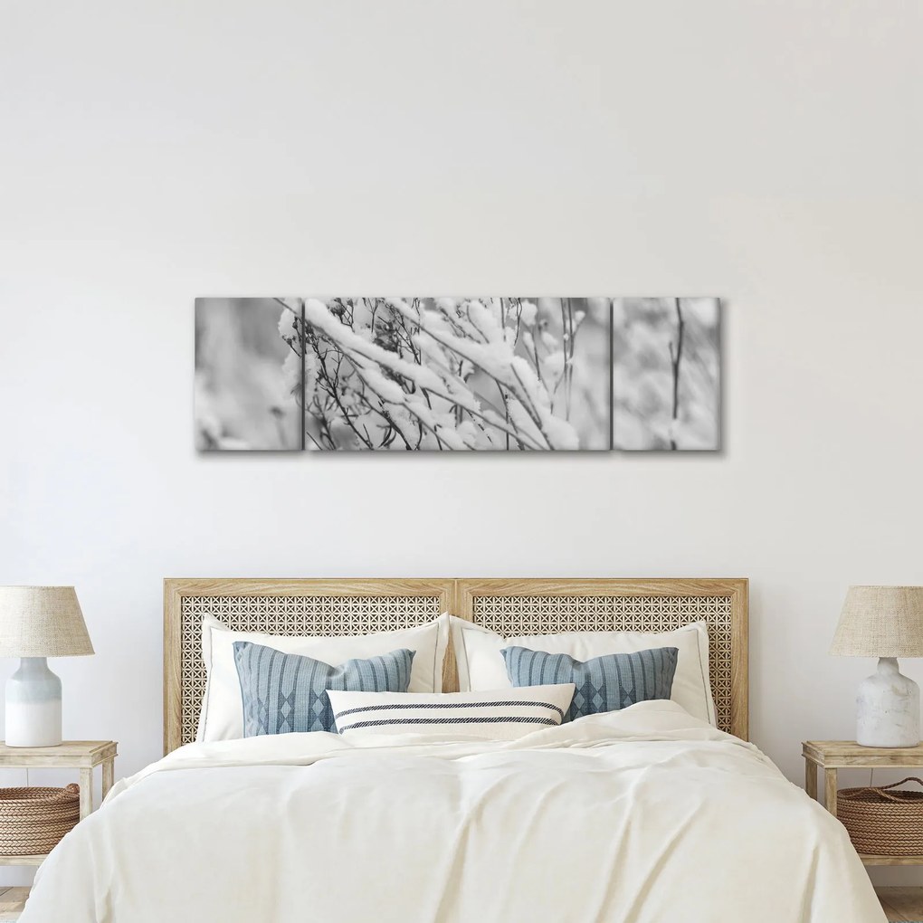 Obraz - Ośnieżone gałęzie (170x50 cm)