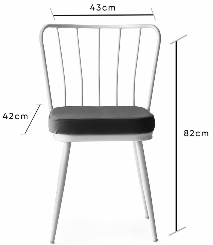 Zestaw krzeseł do jadalni Yildiz Anthracite and White, 2 szt.