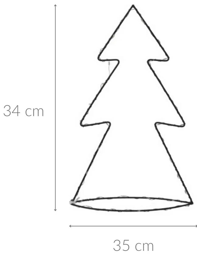 Prosta figurka druciana z dekoracją LED, 34 cm
