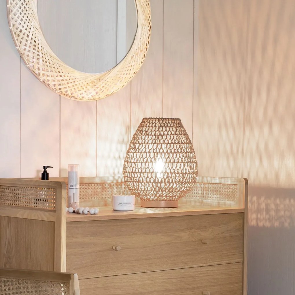 Lampa stołowa ETEL z ażurowym kloszem, 35,5 cm