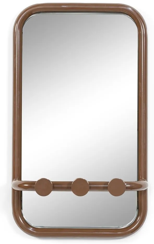 Ciemnobrązowy metalowy panel z wieszakami do przedpokoju 35x60x11 cm Retro – Spinder Design