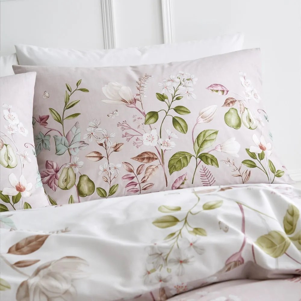 Różowa bawełniana pościel dwuosobowa 230x220 cm Francesca Floral – Bianca