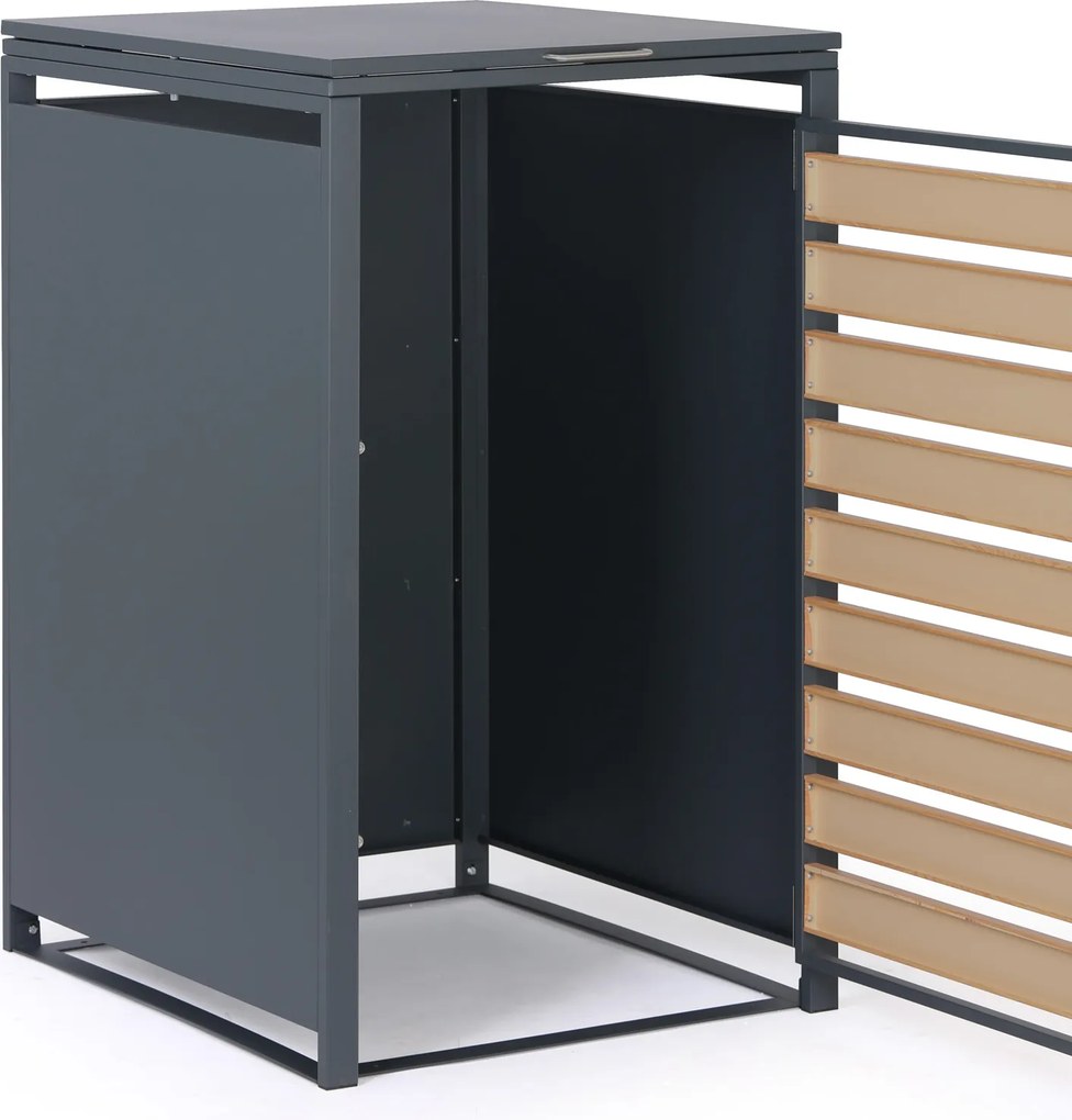 Wiata na pojemnik na odpady 240 l, 1160 x 695 x 800 mm, dekor drewna