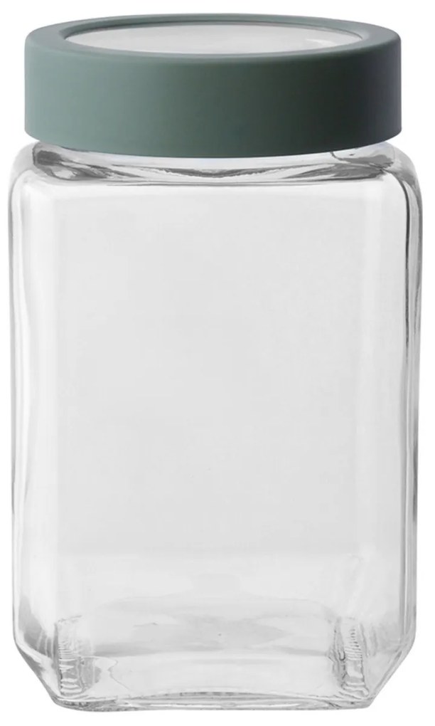 Altom Szklany kwadratowy słoik z pokrywką 700 ml,zielony, 700 ml