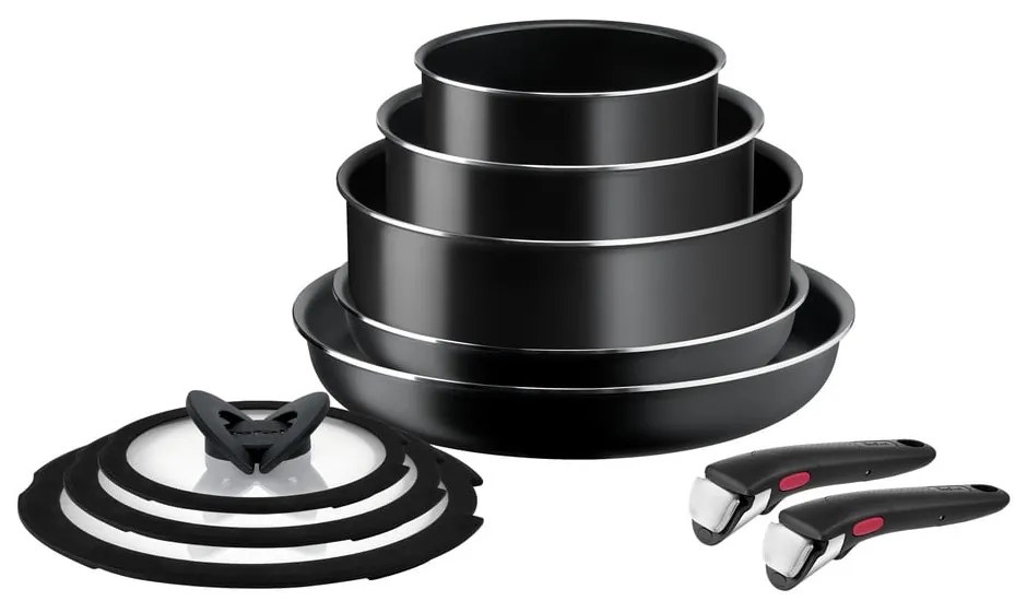 Zestaw garnków aluminiowych 10 el. Ingenio Easy Cook & Clean Black – Tefal