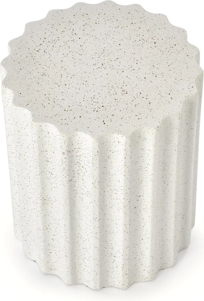 Stolik kawowy Tiaris 41 cm - białe lastryko