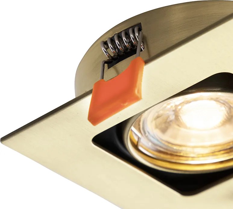 Inteligentny reflektor wpuszczany mosiężny kwadratowy z WiFi GU10 - Artemis