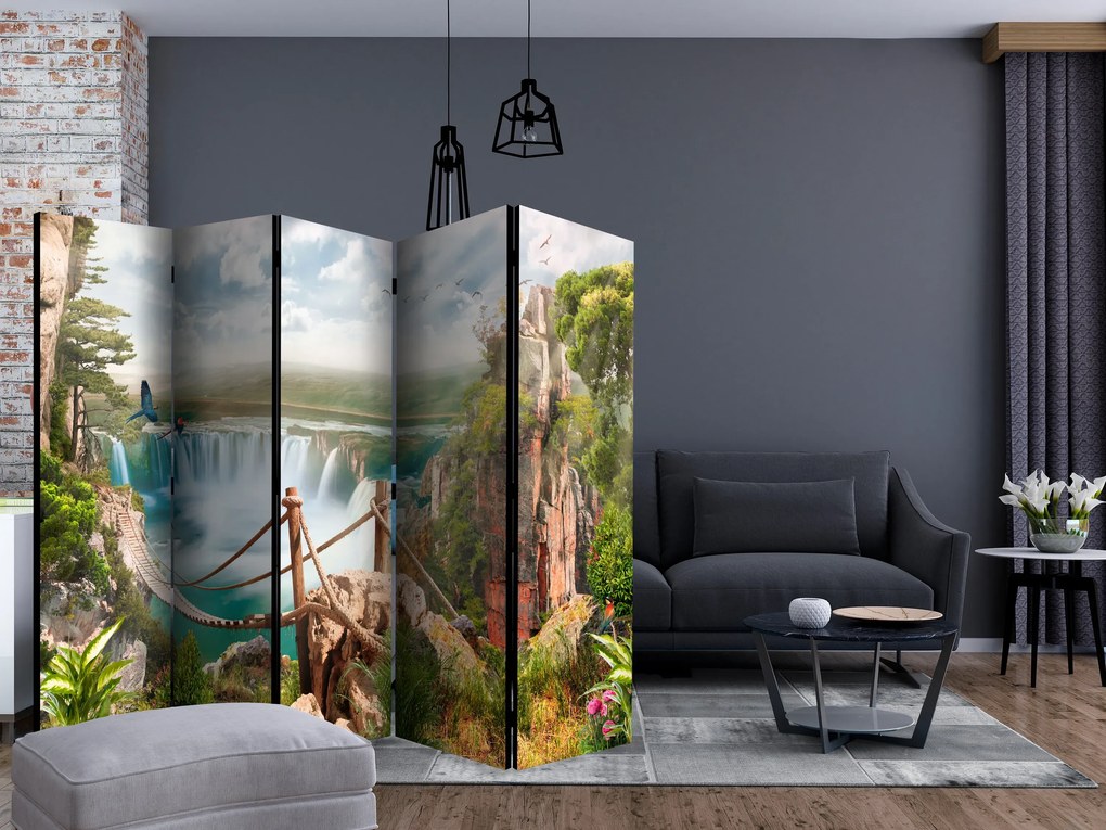 Parawan dwustronny Pejzaże 225x172 cm 5-częściowy beżowy ARTGEIST B