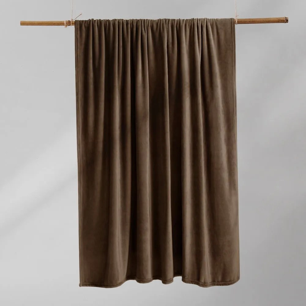 Brązowy koc z mikrowłókna DecoKing Mic, 200x220 cm
