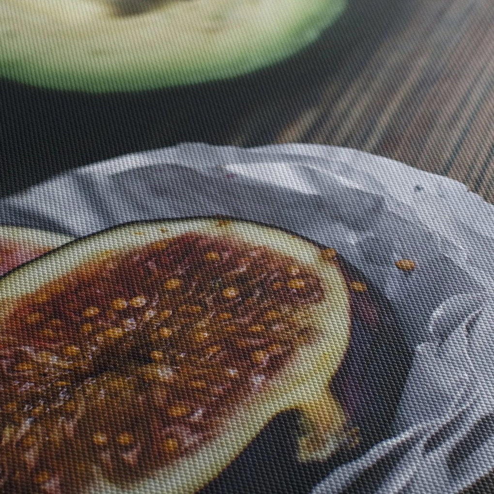 Obraz fig i awokado (z zegarem) (90x30 cm)