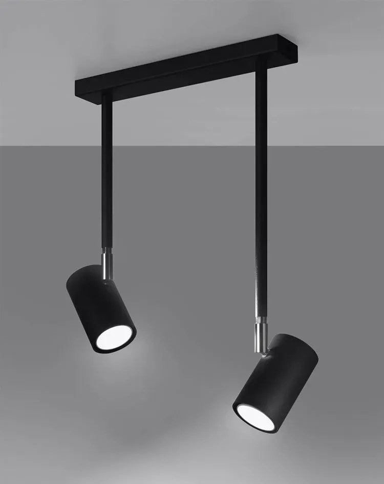 Czarny punktowy plafon z ruchomymi kloszami - S751 Z9-F33