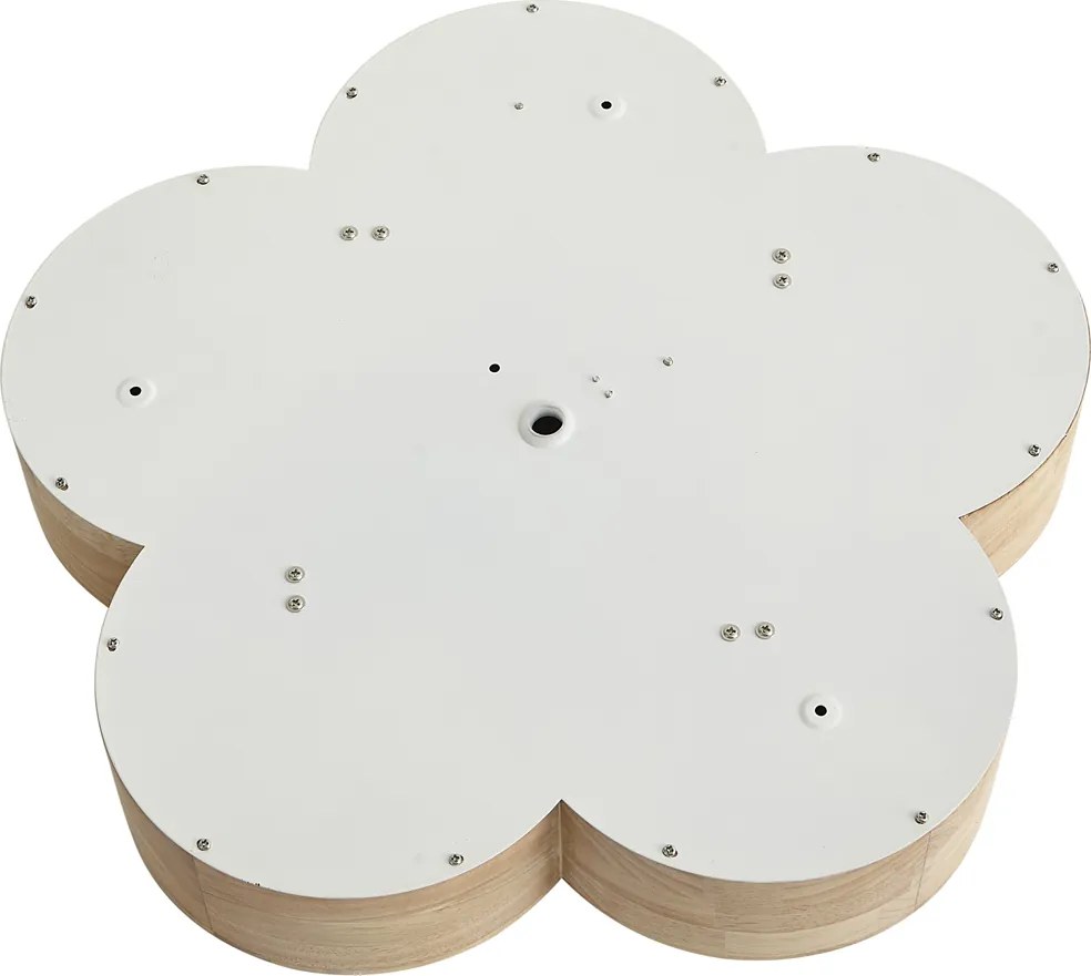 Dziecięca lampa sufitowa drewniana z białym wykończeniem - Lucille