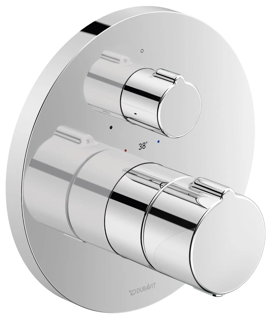 Termostat prysznicowy podtynkowy Duravit C.1Mosiądz - Chrom - 2 tryby wylewki - Ø 17 cm