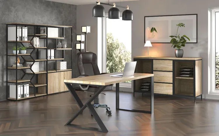 Drewniany stół w stylu industrialnym 150 x 70 - Samson