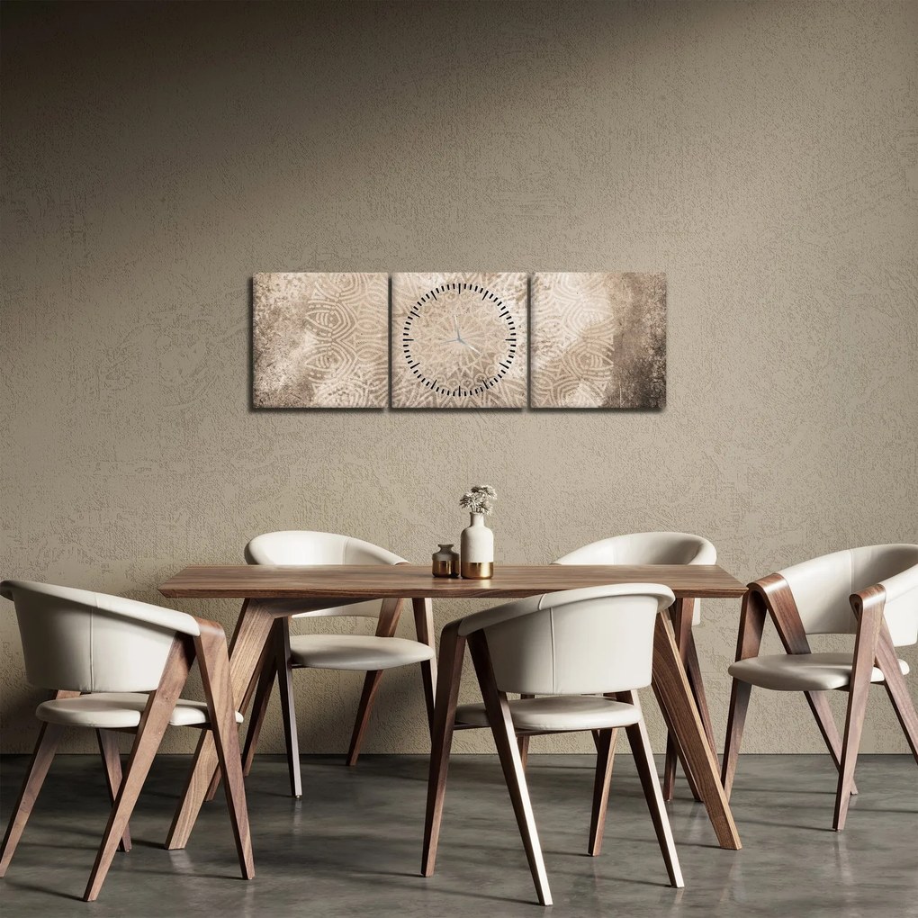 Obraz - Mandala (z zegarem) (90x30 cm)