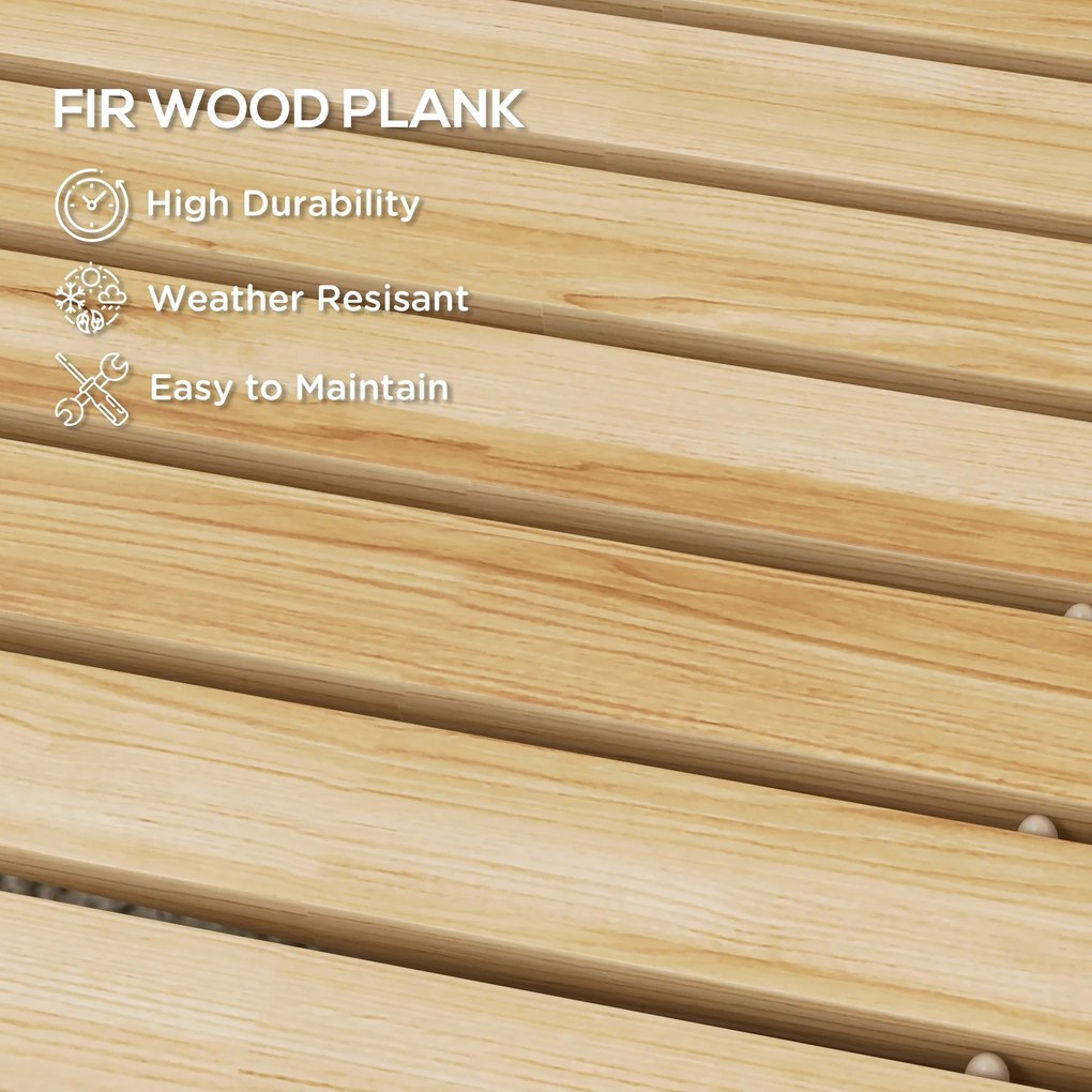 Outsunny Rolka Chodnikowa Ścieżka Ogrodowa, odporna na warunki atmosferyczne, drewno świerkowe, 120 x 47 x 1 cm, Natur