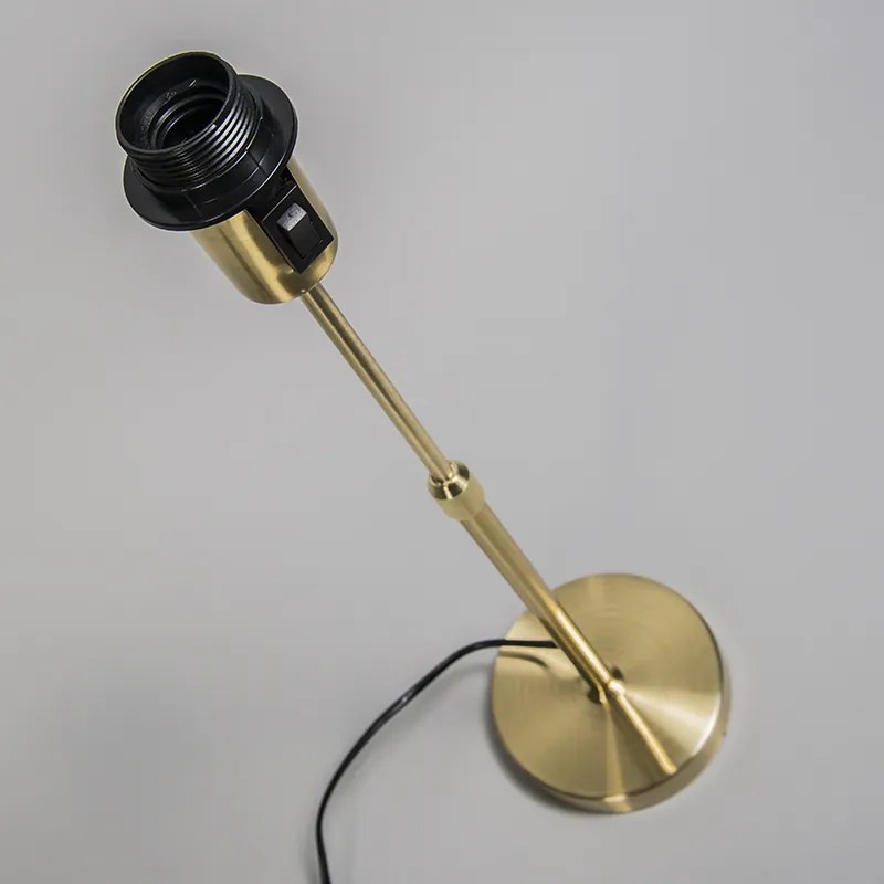 Lampa stołowa złota/mosiężna z białym kloszem 25 cm regulowana - Parte