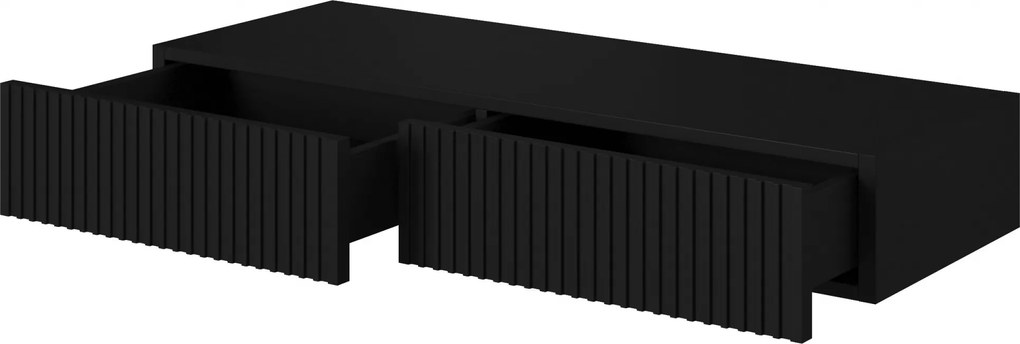 Toaletka wisząca Nicole z czarnym lustrem 80 cm - czarny mat