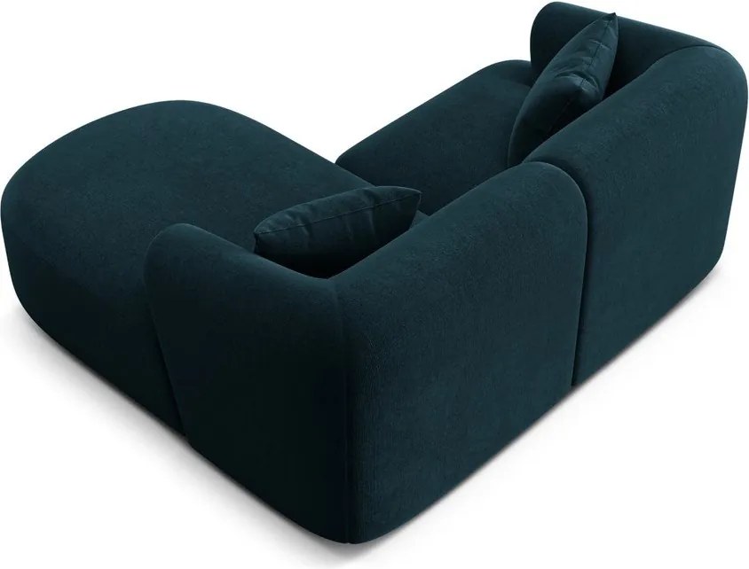 Morski aksamitny narożnik (prawostronny/z szezlongiem) Campi – Cosmopolitan Design