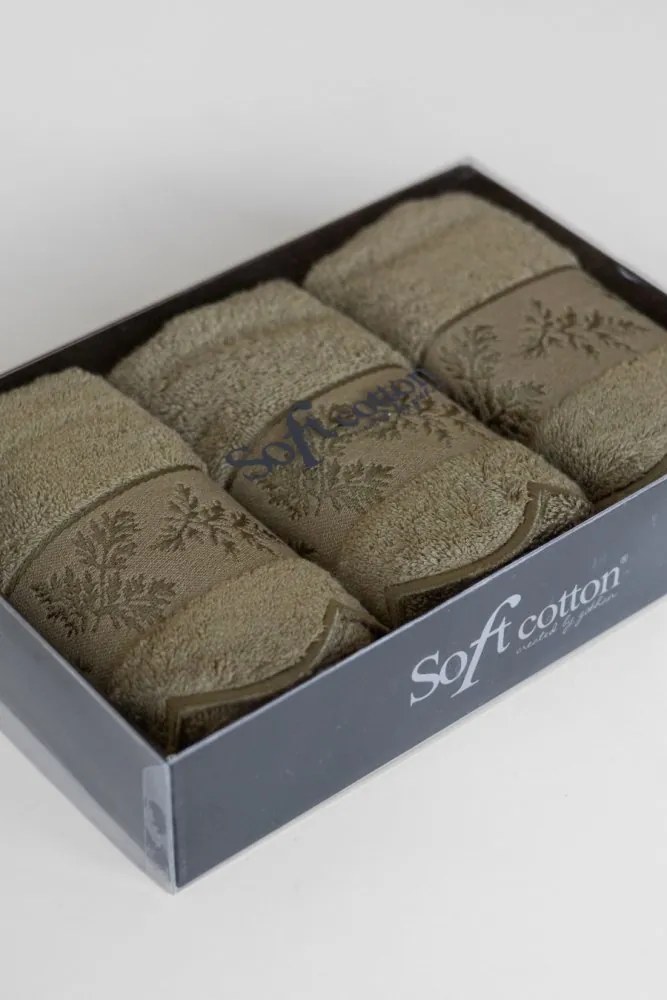 Zestaw podarunkowy małych ręczników LORA, 3 szt Khaki