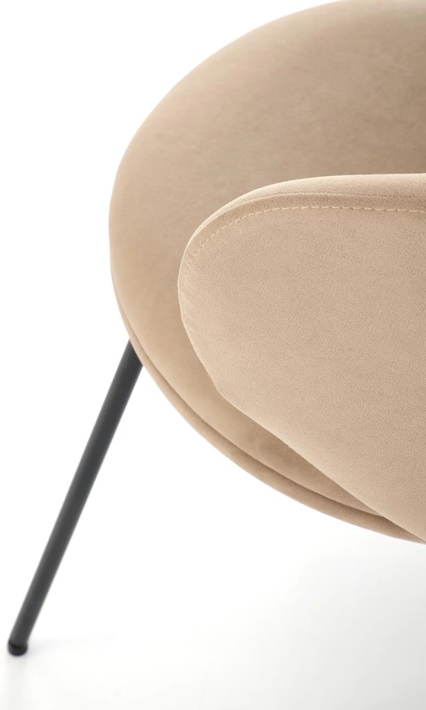 Krzesło do jadalni tapicerowane beżowy mat welur K587