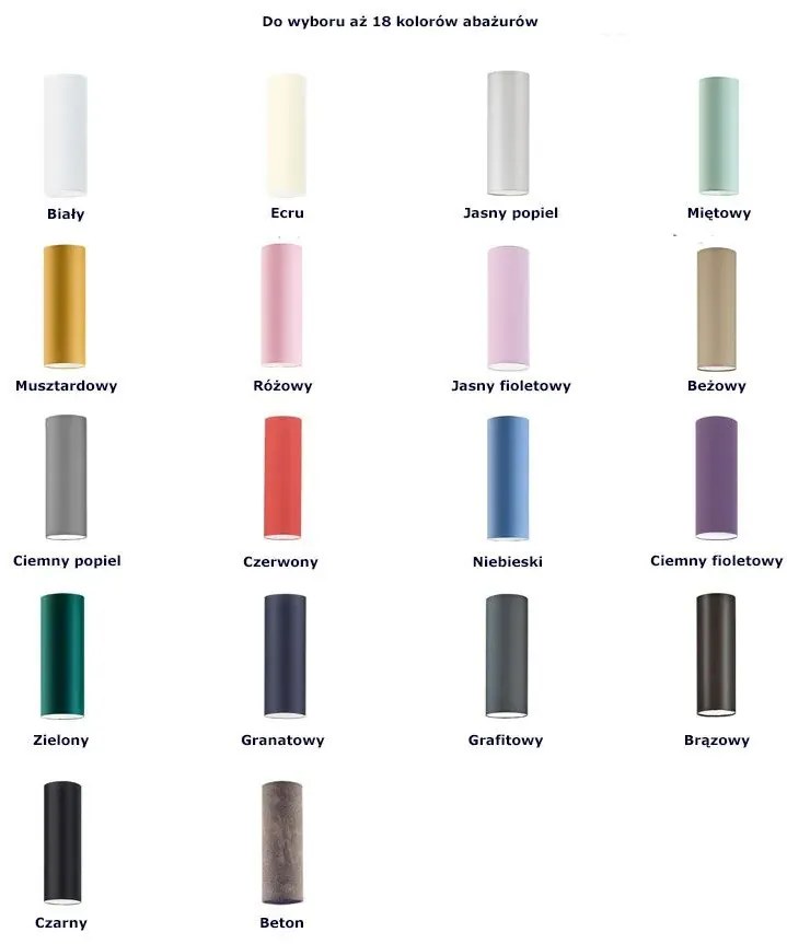 Lampa z podłużnymi kloszami na chromowanym stelażu - EX386-Składany - 18 kolorów