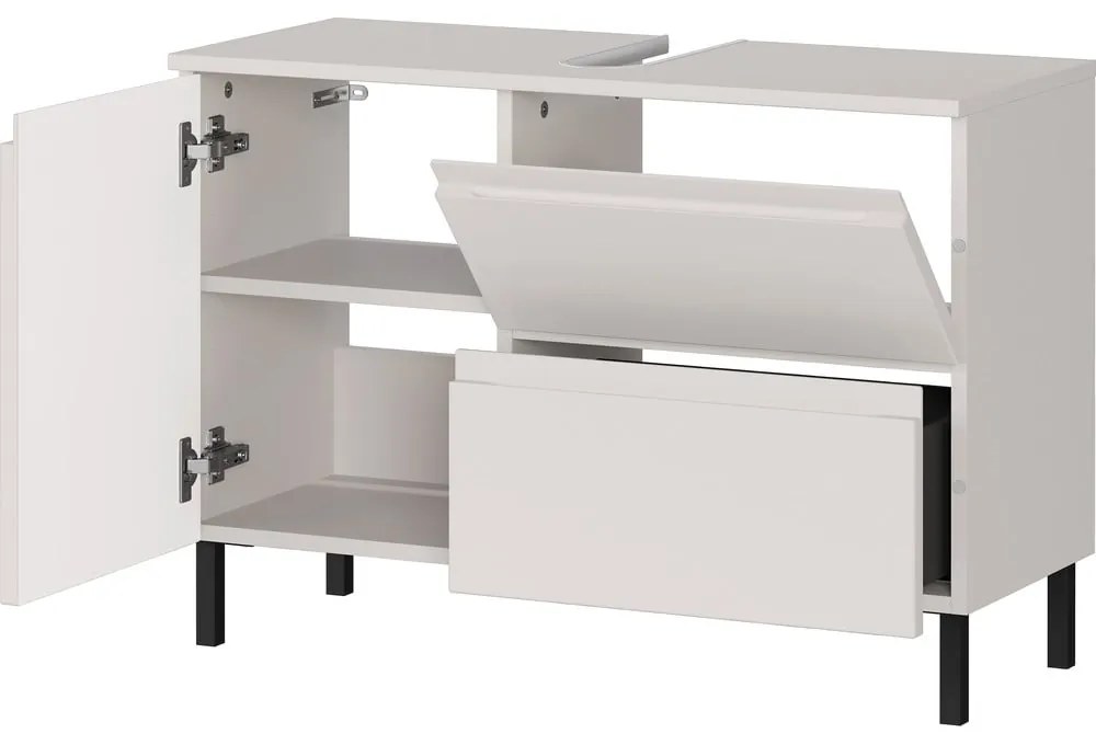 Kremowa niska szafka pod umywalkę 80x56 cm Salinas – Germania