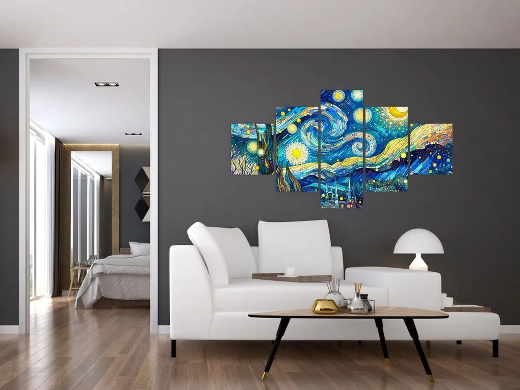 Obraz – Mozaika gwiaździstej nocy (125x70 cm)