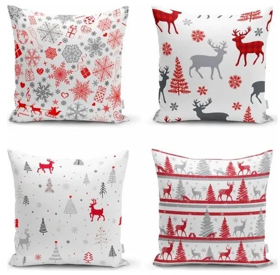 Poszewki na poduszki ze świątecznym motywem zestaw 4 szt. 43x43 cm Snowflakes – Mila Home