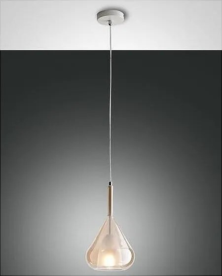 Lampa wisząca LED Lila z metalu i bursztynowego szkła borokrzemianowego 3481-40-125 firmy Fabas Luce