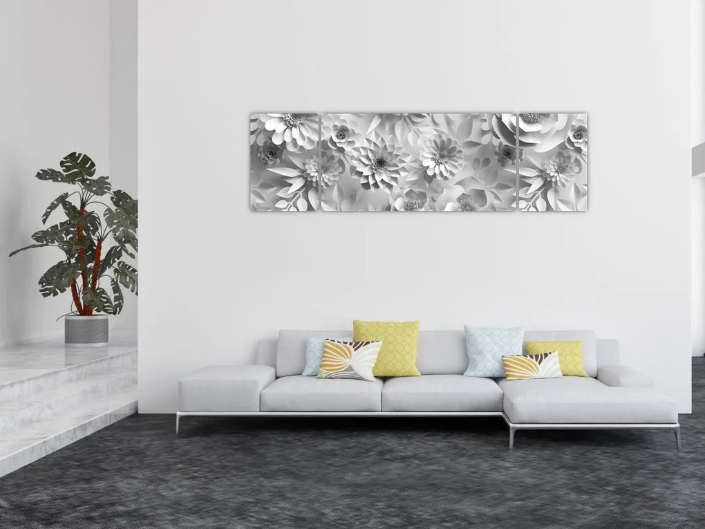 Obraz - Białe kwiaty (170x50 cm)
