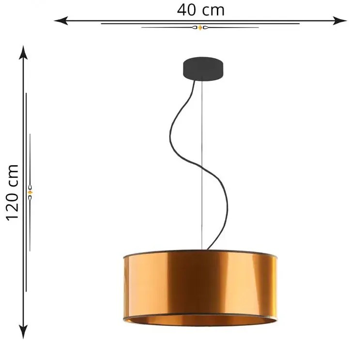 Miedziany żyrandol z regulacją wysokości 40 cm - EX854-Hewa