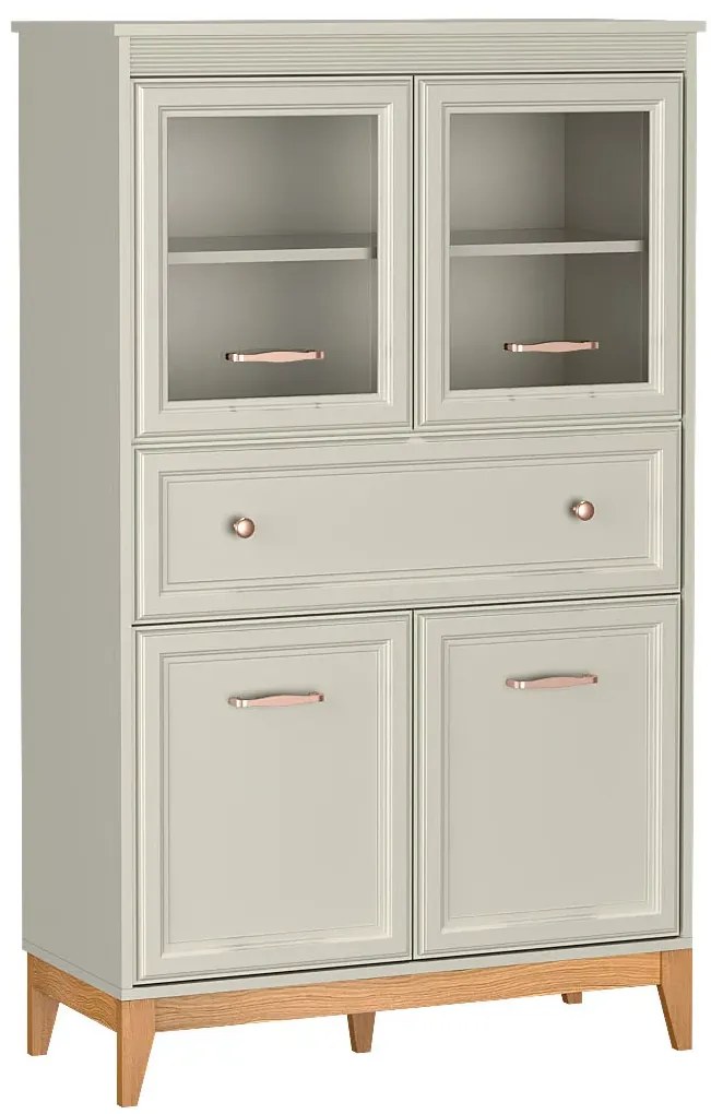 Kaszmirowa witryna skandynawska na nóżkach G9-A88