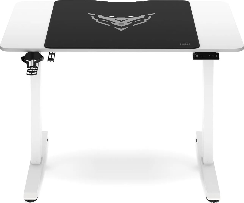 Biurko gamingowe z regulacją wysokości Diablo X-Tensio 110 cm, kolor biały
