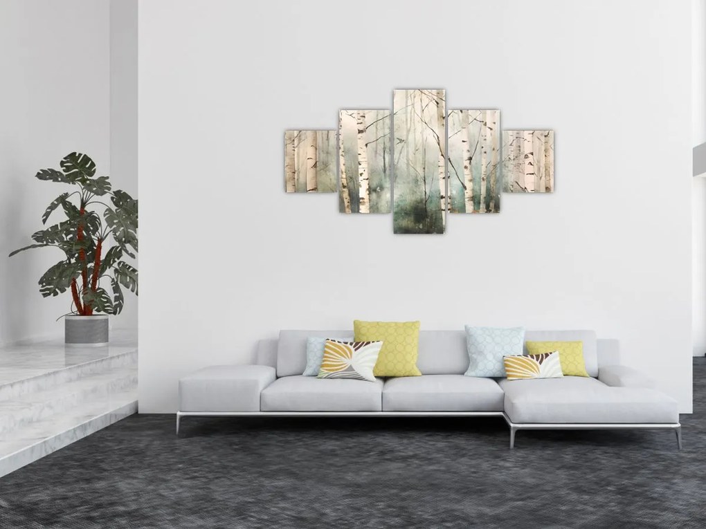 Obraz - Rysowanie wzoru lasu (125x70 cm)